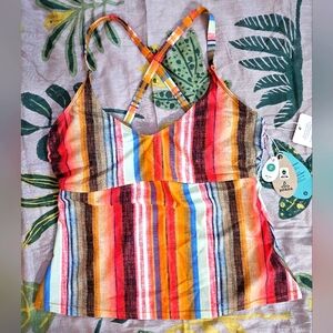 NWT Prana Tankini Top w/ Built In Support D-Cup, Size Small/34D ($80 MSRP)